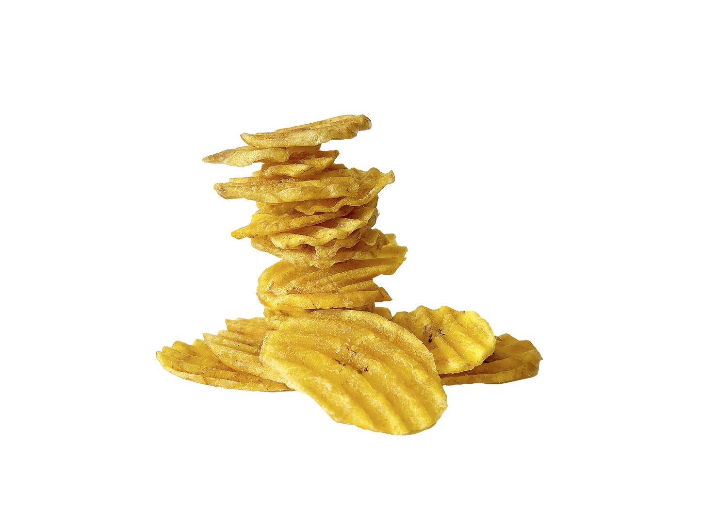 BIO Plantain Chips einzeln aufgestapelt
