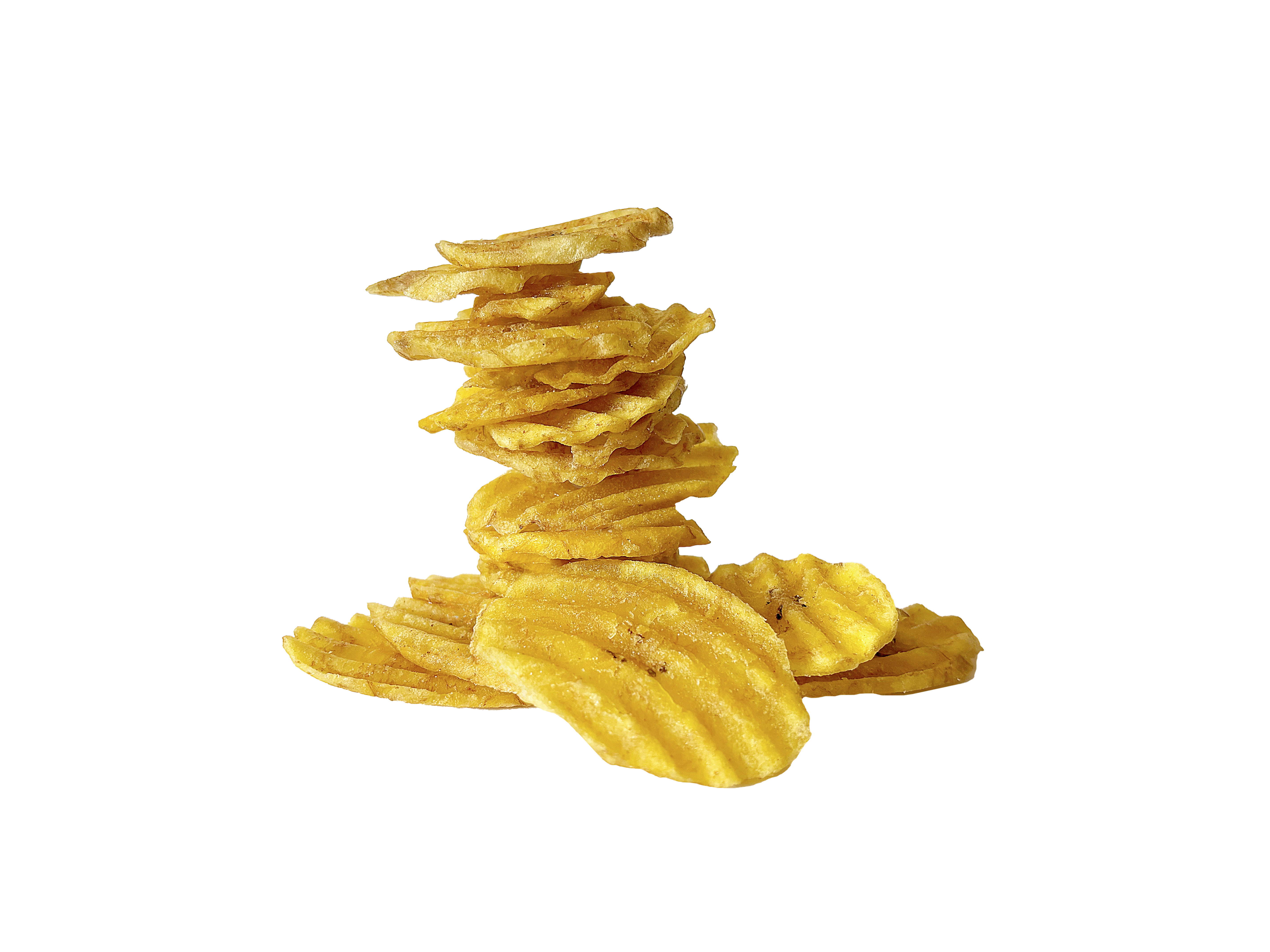 BIO Plantain Chips einzeln aufgestapelt